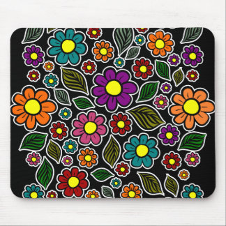 Colourful Floral Nature Pattern Mouse Pad