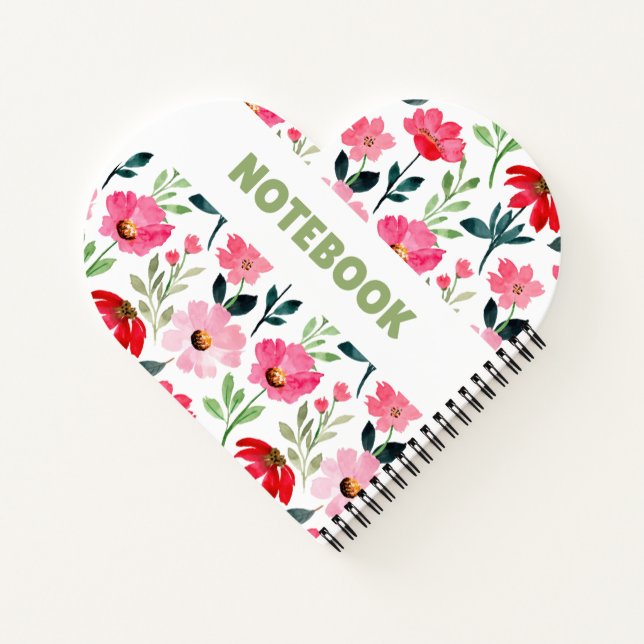 Colourful Floral Notebook – Minimalist Flower  (Back)