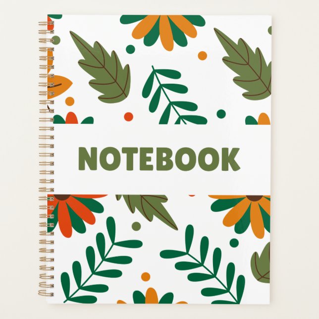 Colourful Floral Notebook – Minimalist Planner (Front)