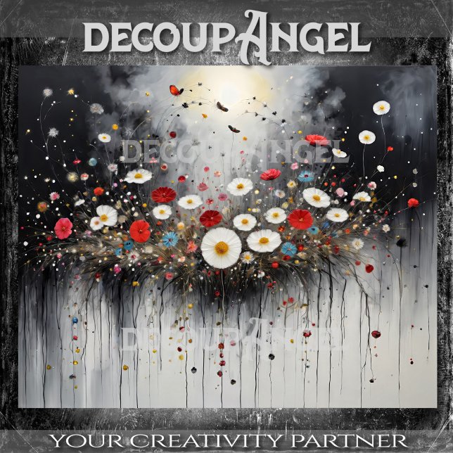 Colourful Floral Ornament Hor. - Decoupage - Tissue Paper (Creator Uploaded)