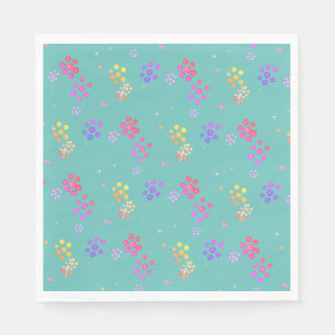 Colourful Floral  Paper Plates Napkin
