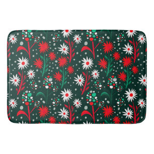Colourful Floral Pattern Bath Mat