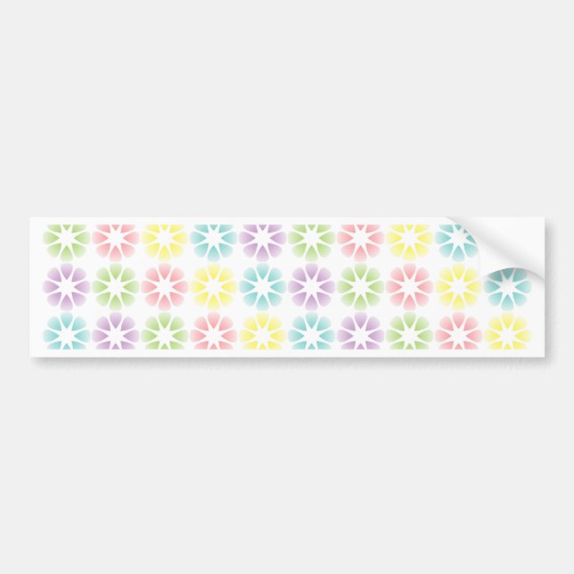Colourful floral pattern bumper sticker (Front)