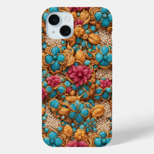 Colourful floral pattern iPhone 15 mini case