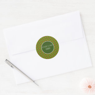Colourful floral pattern classic round sticker