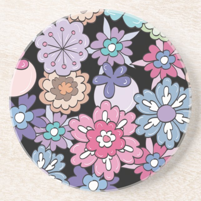 Colourful Floral Pattern Coaster (Front)