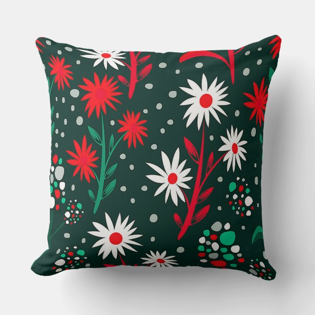 Colourful Floral Pattern Cushion (Front)