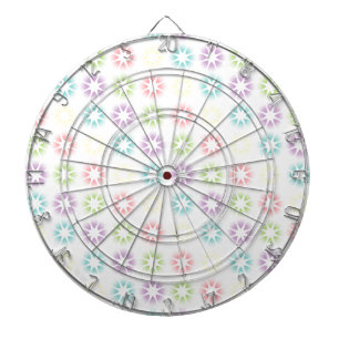 Colourful floral pattern dartboard