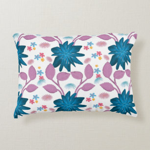 Colourful floral pattern decorative cushion