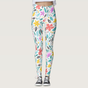 Colourful Floral Pattern Exercise Leggings