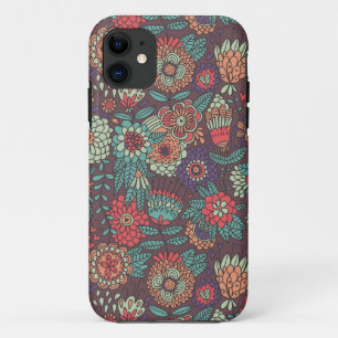 Colourful floral pattern in cartoon style Case-Mate iPhone case