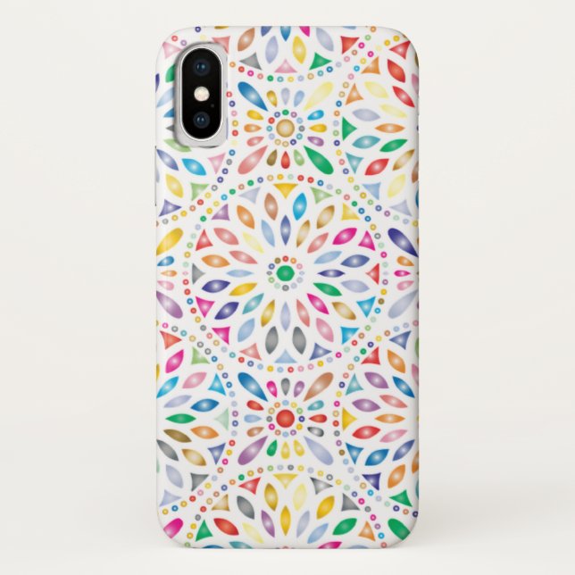 Colourful Floral Pattern iPhoneX Phone Case (Back)
