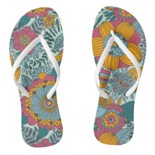 Colourful floral pattern jandals