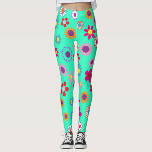 Colourful Floral Pattern Leggings