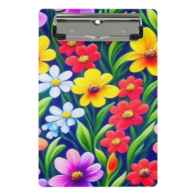 Colourful floral pattern mini clipboard (Front)