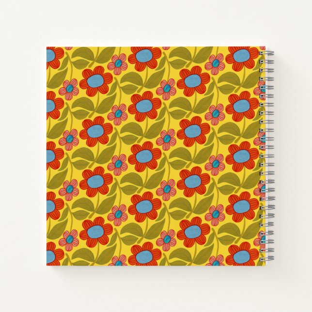 Colourful Floral Pattern Notebook (Back)