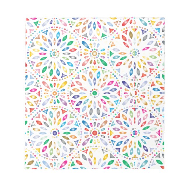 Colourful Floral Pattern Notepad (Front)