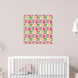 Colourful Floral Pattern Seamless Bright Flower Poster