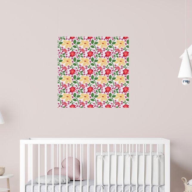 Colourful Floral Pattern Seamless Bright Flower  Poster (Nursery 2)