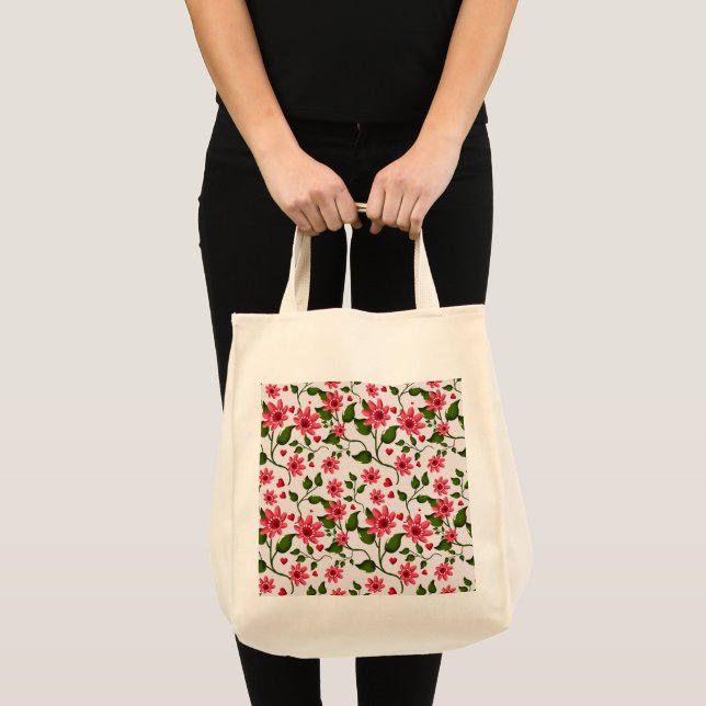 Colourful Floral Pattern Seamless Bright Flower  Tote Bag (Front (Product))