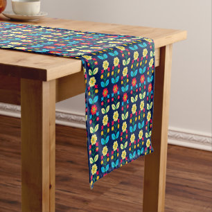 Colourful Floral Pattern Short Table Runner