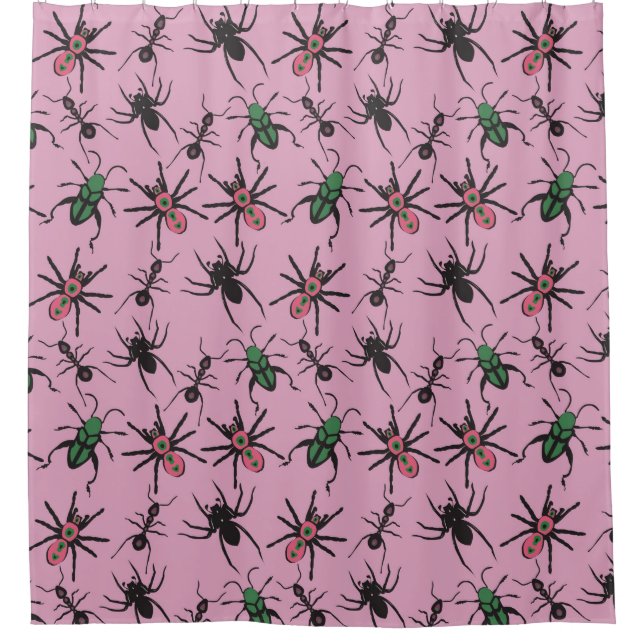 Colourful Floral Pattern Shower Curtain (Front)