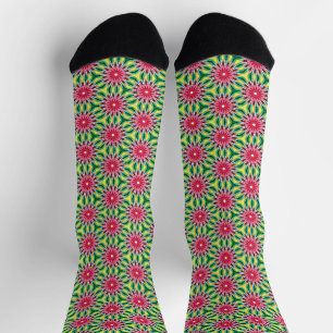 Colourful floral pattern socks