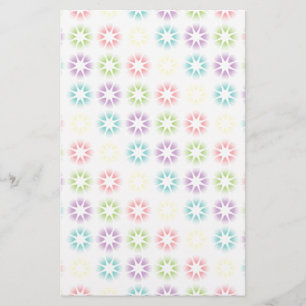 Colourful floral pattern stationery