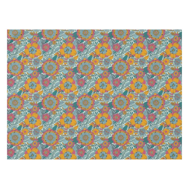 Colourful floral pattern tablecloth (Front (Horizontal))