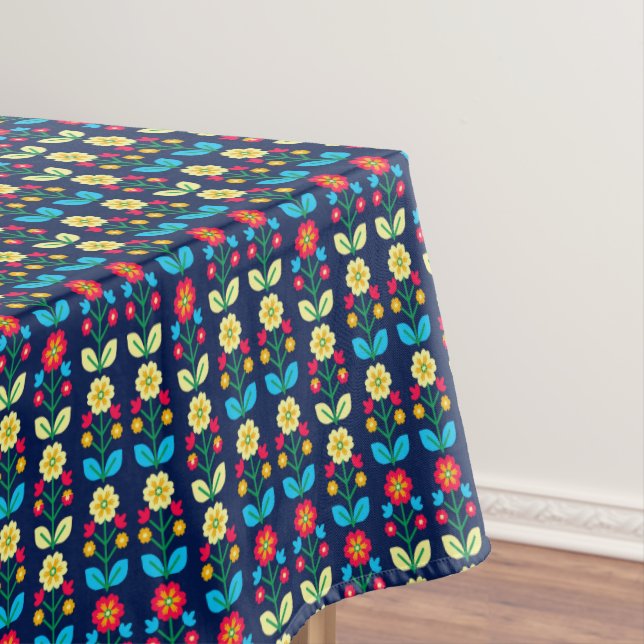 Colourful Floral Pattern Tablecloth (In Situ)