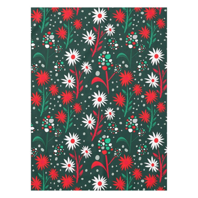 Colourful Floral Pattern Tablecloth (Front)