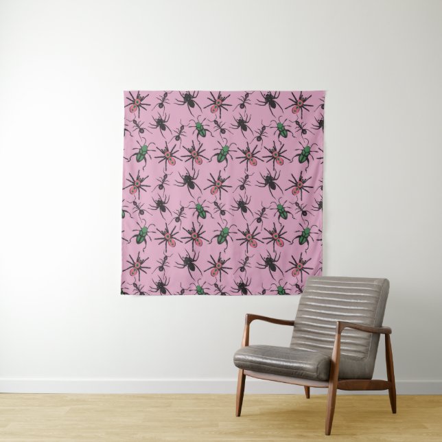 Colourful Floral Pattern Tapestry (In Situ)