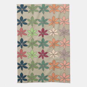 Colourful Floral Pattern  Tea Towel