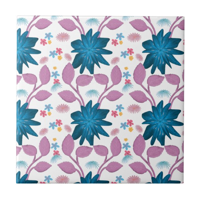 Colourful floral pattern  tile (Front)