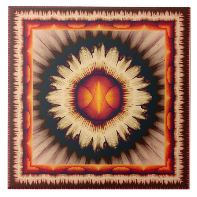 Colourful floral pattern tile (Front)