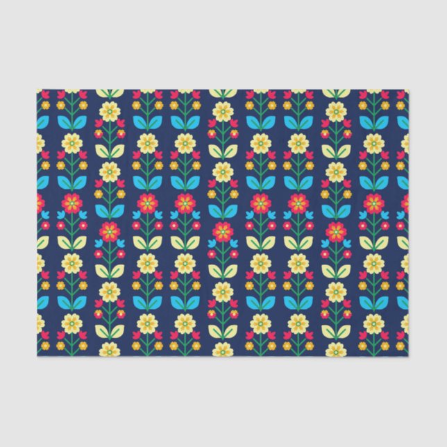 Colourful Floral Pattern Tissue Paper (Front)