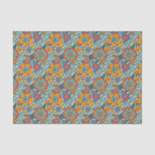 Colourful floral pattern tissue paper