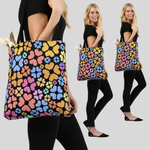 Colourful Floral Pattern Tote Bag