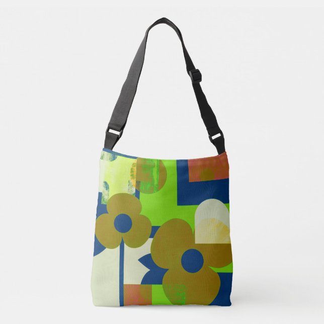 Colourful Floral Pattern Tote Bag – Cute Vibrant F (Front)