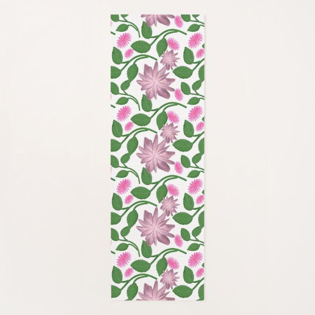 Colourful floral pattern  yoga mat (Front)