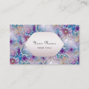 Colourful Floral Pearly Gems Business Card