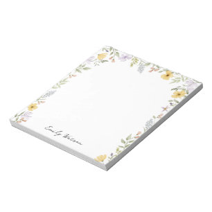 Colourful Floral Personalised Name Notepad