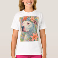 Colourful Floral Pit Bull Portrait All-Over Print