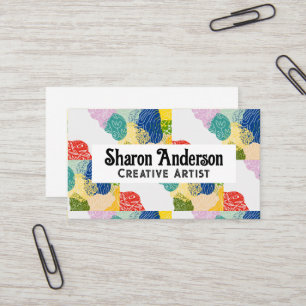 Colourful Floral Plant Drawings   Artistic Business Card