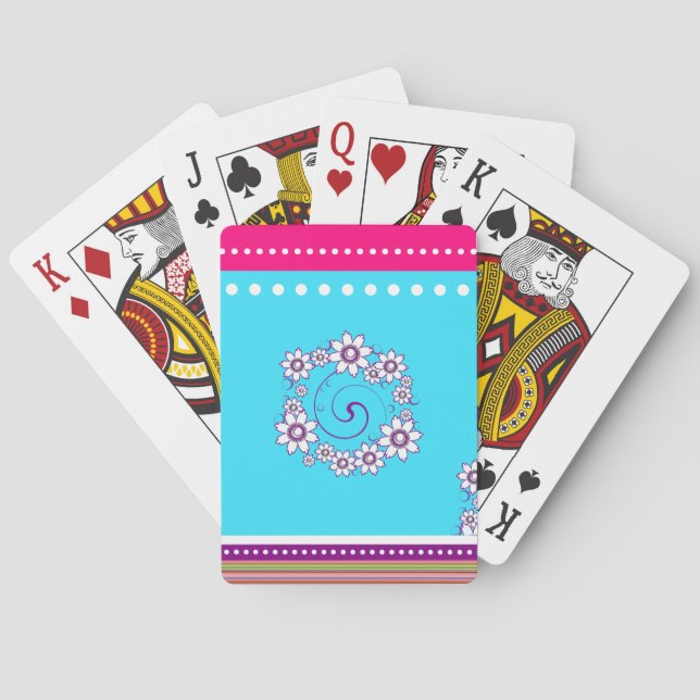 Colourful Floral Playing Cards (Back)