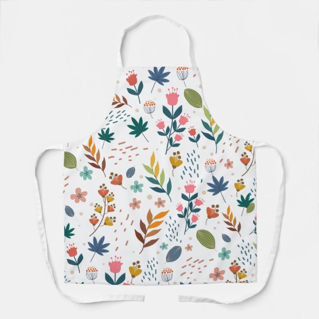Colourful Floral Print Apron (Front)