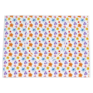 Colourful Floral Print Large Gift Bag