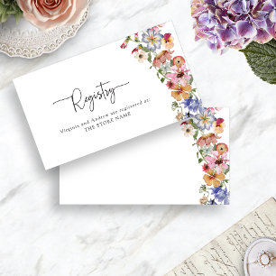 Colourful Floral Registry Enclosure Card