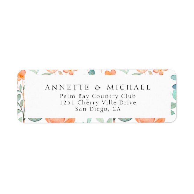 Colourful Floral Return Address Label (Front)