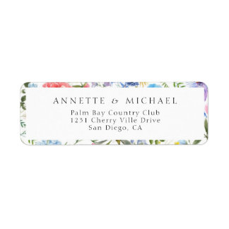 Colourful Floral Return Address Label